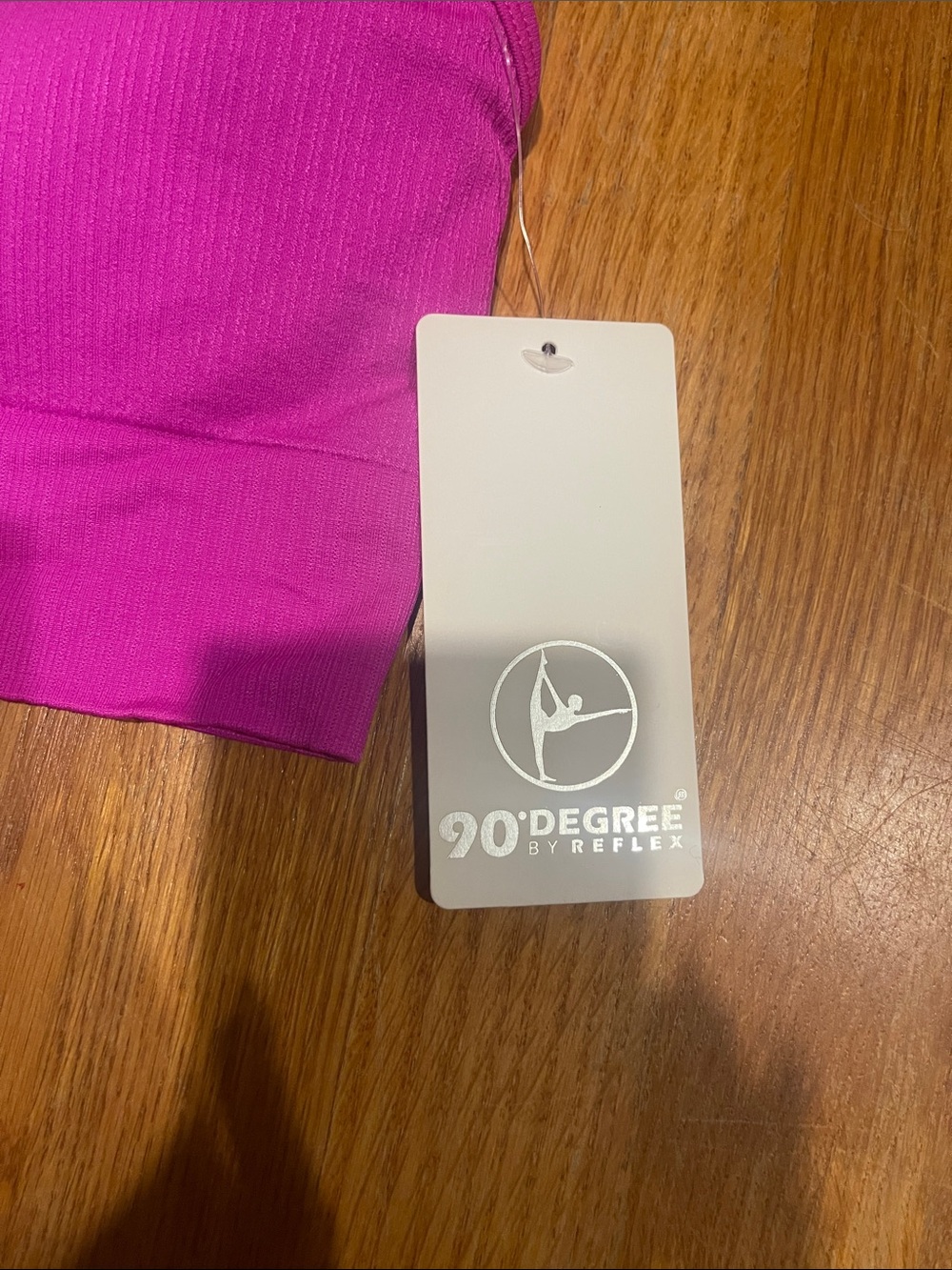 NWT Fuchsia Ribbed Racerback Sports Bra - Picture 2 of 5